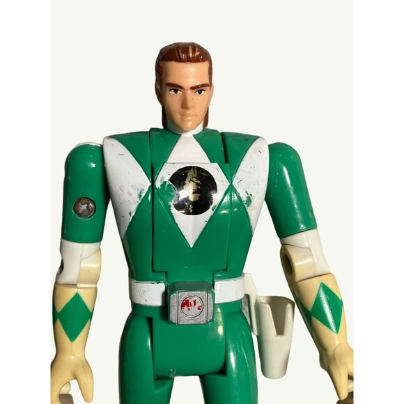 Vintage 1993 Bandai Green Power Ranger Action Figure 5.75" Flip Head - Picture 4 of 9